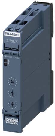 Siemens SIRIUS tijd relais, multi-functie, 2CO contacts, 27 functies, 7:(1,3,10,30,100) (s, min, hr), AC/DC 12- 240V, LED, schroef